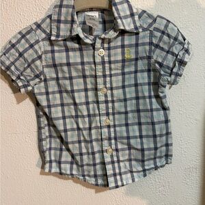 Carter's Blue and White Checkered Button Down Shirt